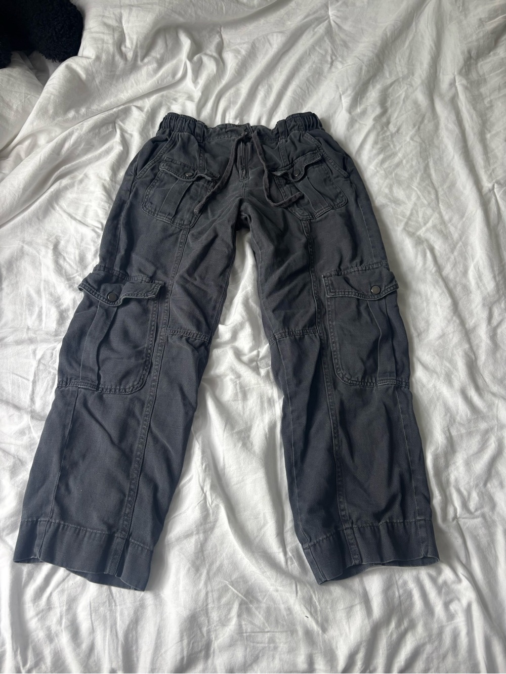 Zara Black Cargo Straight-Leg Pants